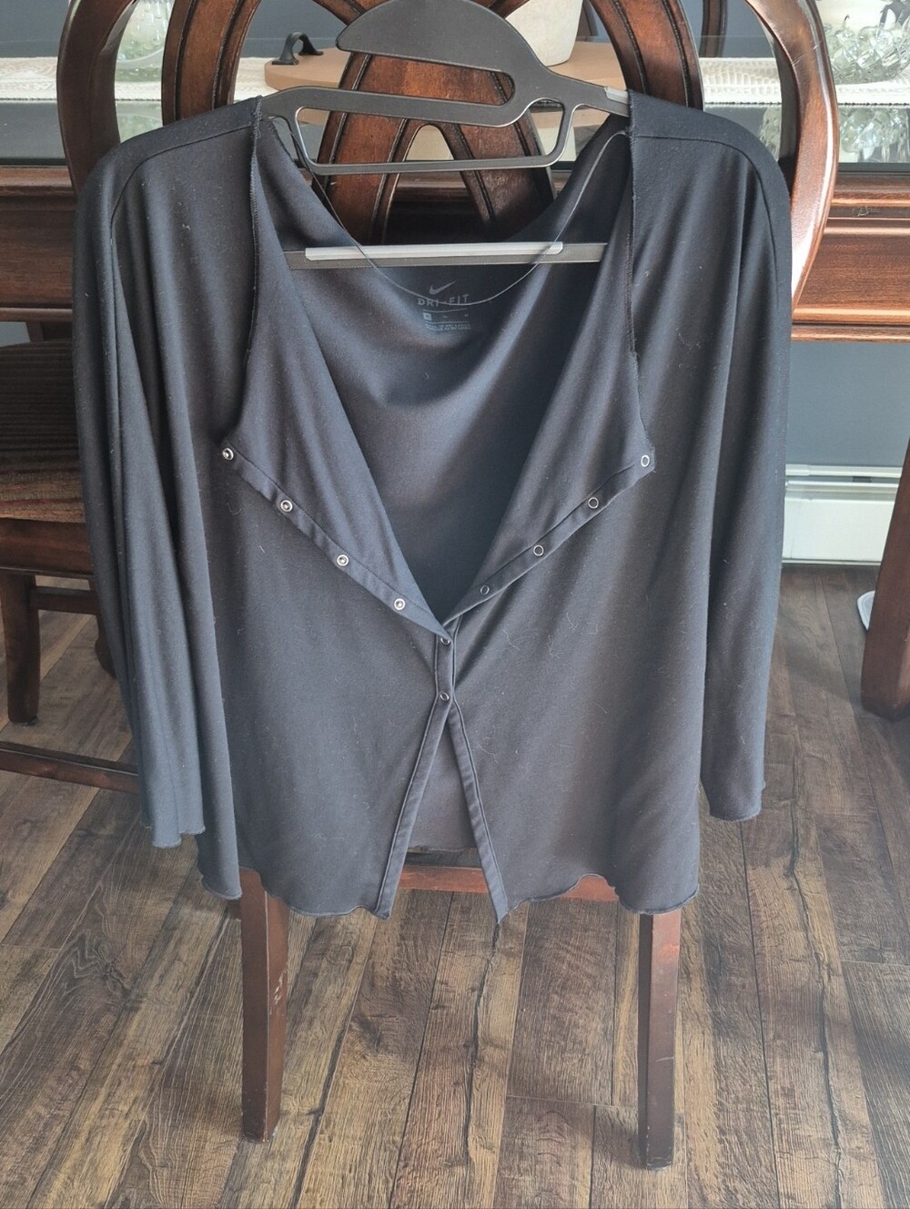 Nike Black Snap-Front Dri-FIT Long Sleeve Top